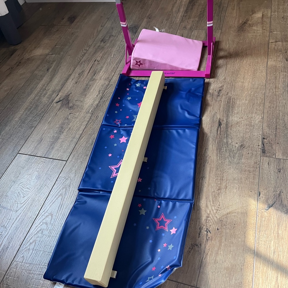 American Girl Pink and Blue Gymnastics Set